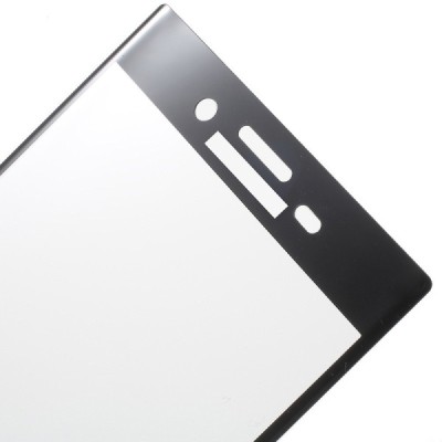 Sony Xperia X Compact „Calans“ 9H Tempered Glass sustiprintos apsaugos juodas pilnai dengiantis apsauginis ekrano stiklas 0,2 mm