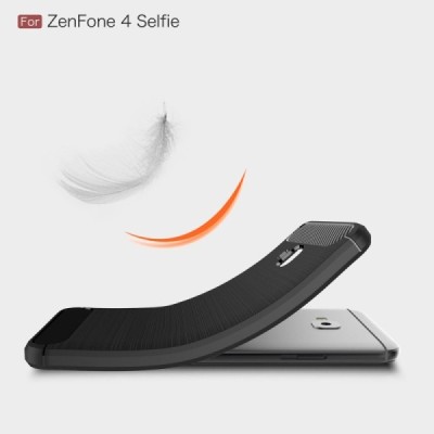 Asus Zenfone 4 Selfie Pro (ZD552KL) „Carbon“ cieta silikona (TPU) melns apvalks / vacins.lv