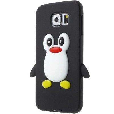 Rotaļīgs silikona Samsung Galaxy S6 (G920) apvalks pingvīns / Vacins.lv