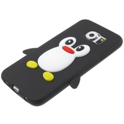 Rotaļīgs silikona Samsung Galaxy S6 (G920) apvalks pingvīns / Vacins.lv