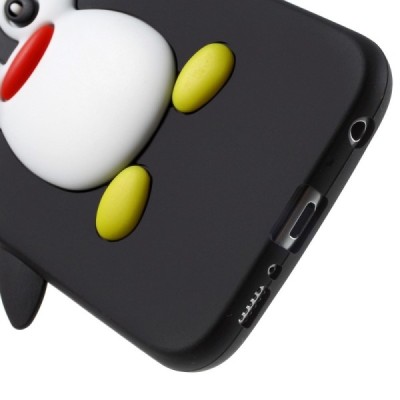 Rotaļīgs silikona Samsung Galaxy S6 (G920) apvalks pingvīns / Vacins.lv