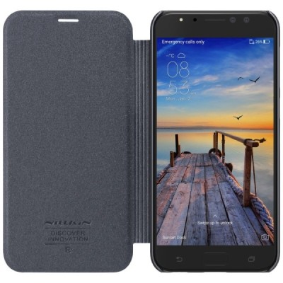 Asus Zenfone 4 Selfie Pro (ZD552KL) pilkas odinis atverčiamas Nillkin Sparkle dėklas / Priedai.lt