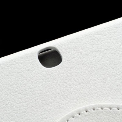 Atverčiamas baltas odinis Samsung Galaxy Tab 3 10.1 P5200 (P5210) dėklas (dėkliukas), sukiojamas 360° / Priedai.lt