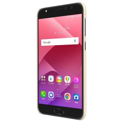 Asus Zenfone 4 Selfie Pro (ZD552KL) Nillkin Frosted Shield auksinis plastikinis dėklas + apsauginė ekrano plėvelė / Priedai.lt