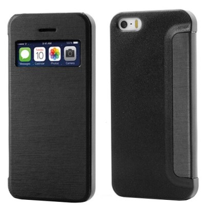 Atverčiamas juodas „S-View“ stiliaus Apple iPhone 5c dėklas / Priedai.lt
