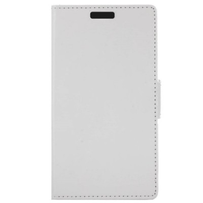 Sony Xperia Z2 (D6503, D6502, D6543) atvēramais ādas balts maciņš (maks) / Vacins.lv