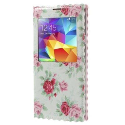 „Rose“ serijos Samsung Galaxy S5 (S5 Neo) mėtinis odinis atverčiamas dėklas / Priedai.lt