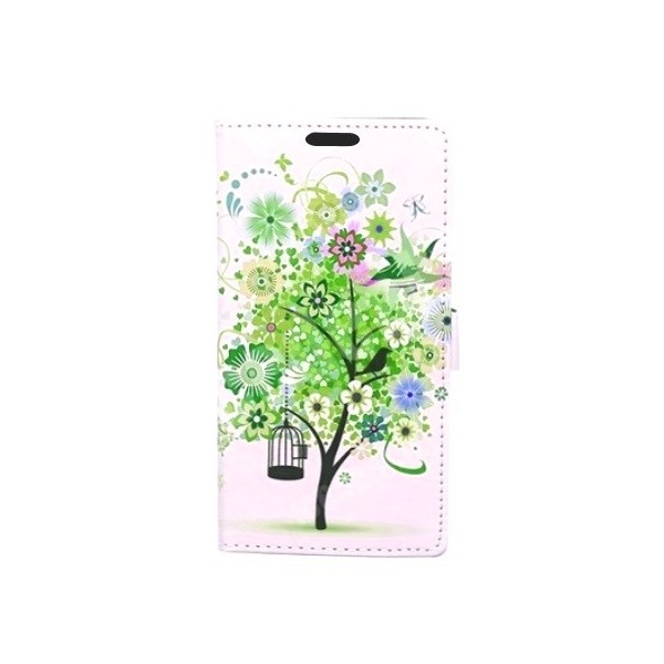 „Flower Tree“ atverčiamas dėklas - baltas (Galaxy S5 / S5 Neo)