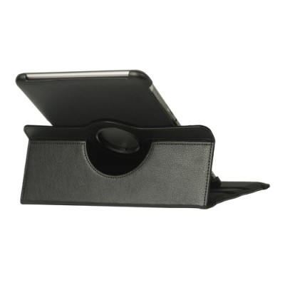 Atverčiamas juodas odinis Samsung Galaxy Tab 2 10.1 P5100 (P5110) dėklas (dėkliukas), sukiojamas 360° / Priedai.lt