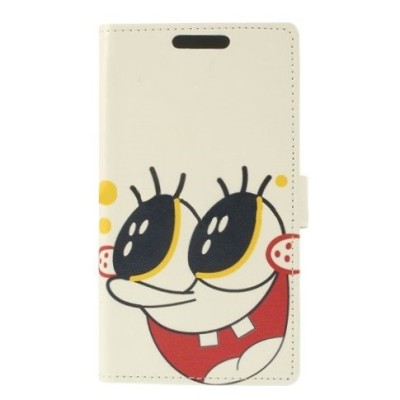 „SpongeBob“ serijos LG G3 D855 baltas odinis atverčiamas dėklas / Priedai.lt
