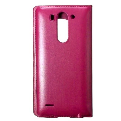 LG G3 S D722 ādas atvēramais rozs maciņš ar lodziņu / Vacins.lv