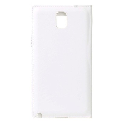 Samsung Galaxy Note 3 (N9005, N9002, N9000) baltas odinis atverčiamas „View Window“ dėklas su langeliu / Priedai.lt