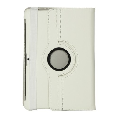 Samsung Galaxy Tab 2 10.1 P5100 (P5110) atvēramais balts ādas futrālis, grozās 360° grādu apjomā / Vacins.lv