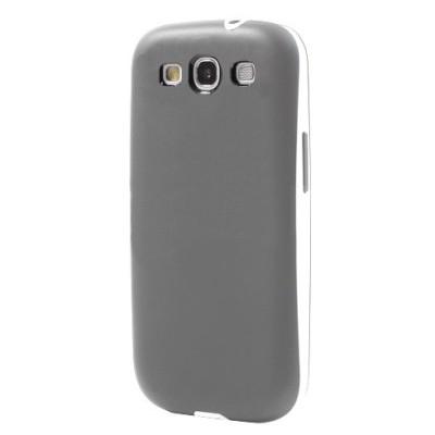 Galaxy S3 i9300 pilkas TPU dėklas su plastikiniu rėmu, matinis / Priedai.lt