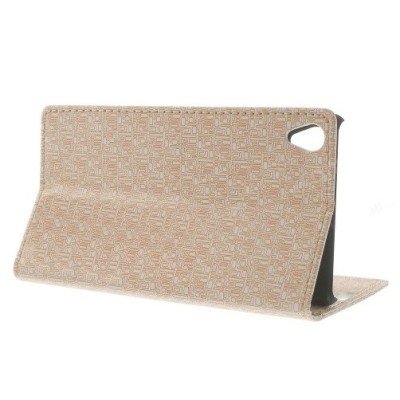 Sony Xperia Z3 „Pattern“ sērijas balts ādas atvērams maciņš / Vacins.lv