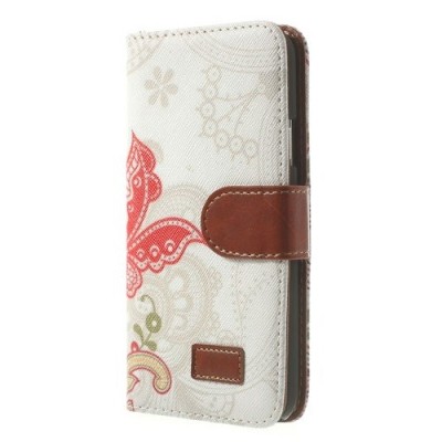 Samsung Galaxy S5 (S5 Neo) „Spring“ sērijas balts ādas atvērams maciņš / Vacins.lv