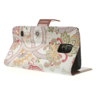 Samsung Galaxy S5 (S5 Neo) „Spring“ sērijas balts ādas atvērams maciņš / Vacins.lv