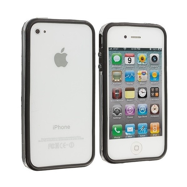 Rāmis (bamperis) - dzidrs, melns (iPhone 4 / 4S)