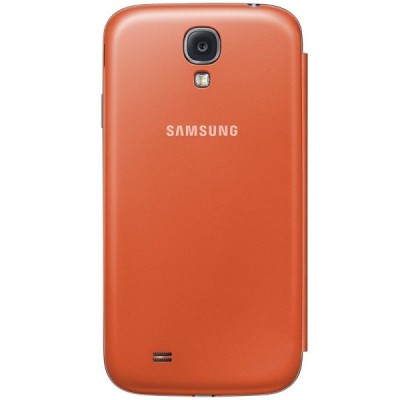Samsung Galaxy S4 (i9500) Flip Wallet atverčiamas oranžinis dėklas / Priedai.lt