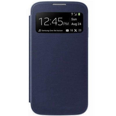 Samsung Galaxy S4 (I9500) S View Cover atverčiamas tamsiai mėlynas dėklas / Priedai.lt