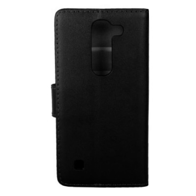 LG Spirit 4G LTE atvēramais ādas melns maciņš (maks) / Vacins.lv