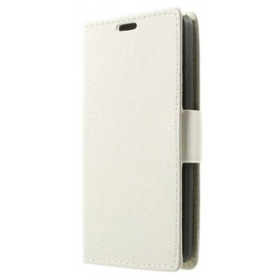 LG L Fino (D290, D295) atverčiamas baltos spalvos odinis dėklas - piniginė / Priedai.lt