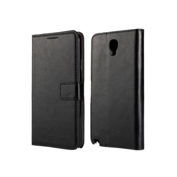 „Crazy Horse“ atverčiamas dėklas - juodas (Galaxy Note 3 Neo)