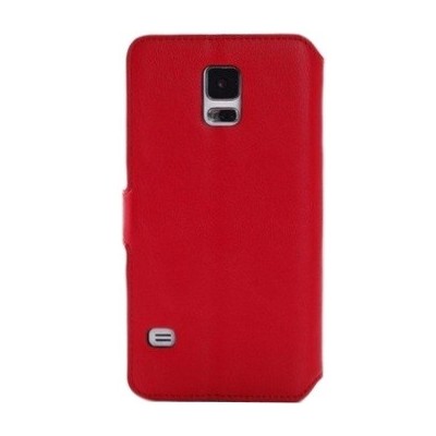 Samsung Galaxy S5 (G900, G903) atvēramais ādas sarkans retro maciņš (maks) / Vacins.lv