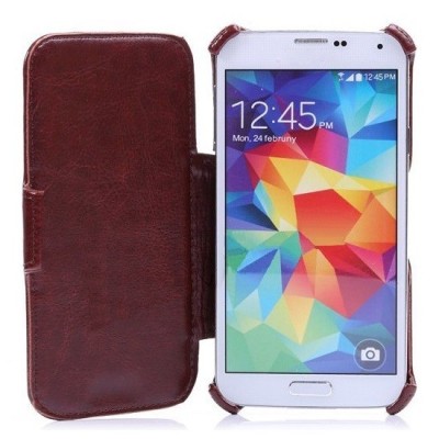 „K-Cool“ atverčiamas odinis rudas Samsung Galaxy S4 (i9500) dėklas (Dėkliukas) / Priedai.lt