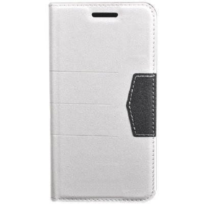 Samsung Galaxy S5 (S5 Neo) lychee atverčiamas baltas odinis dėklas - piniginė / Priedai.lt