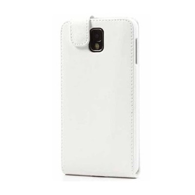 Klasikinis atverčiamas baltas odinis Samsung Galaxy Note 3 N9005 dėklas / Priedai.lt