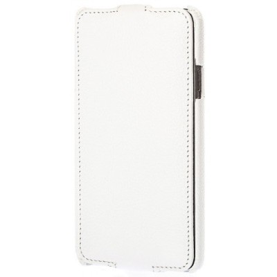 Samsung Galaxy Note 3 N9005 vertikāli ādas vertikāli atvēramais balts futrālis / Vacins.lv