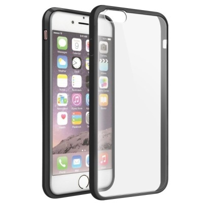 Dzidrs, melns cieta silikona un plastmasas Apple iPhone 6 (6s) bamperis, apvalks / vacins.lv