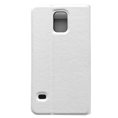Samsung Galaxy S5 G900 (S5 Neo G903) baltas odinis atverčiamas „Fashion“ dėklas su langeliu / Priedai.lt
