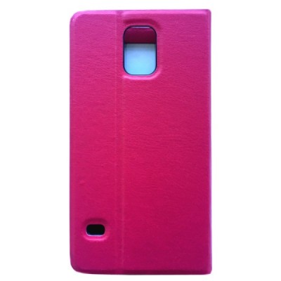 Samsung Galaxy S5 G900 (S5 Neo G903) rožinis odinis atverčiamas „Fashion“ dėklas su langeliu / Priedai.lt
