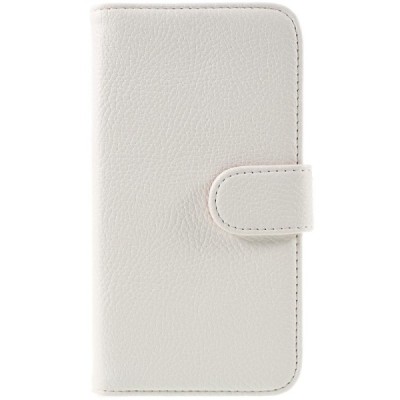 LG G3 D855 (D850, D851) atvēramais balts ādas Litchi futrālis - maciņš / Vacins.lv