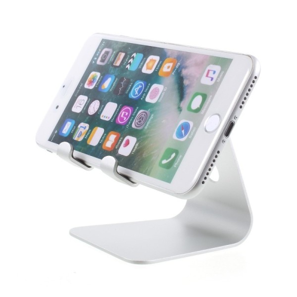 Universalus sidabrinis telefono / planšetės mini laikiklis - stovas