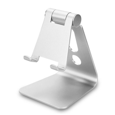 Universalus sidabrinis telefono / planšetės mini laikiklis, stovas / Priedai.LT