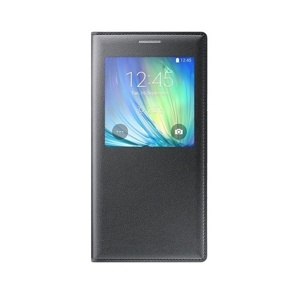 Atverčiamas dėklas su langeliu - juodas (Galaxy A7 2015)