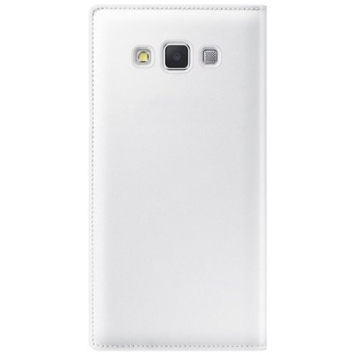 Samsung Galaxy A7 (A700) ādas atvēramais balts maciņš ar lodziņu / Vacins.lv