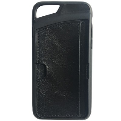Apple iPhone 6 (6s) „Vintage“ melns ādas apvalks ar iebūvētu karšu turētāju / Vacins.lv