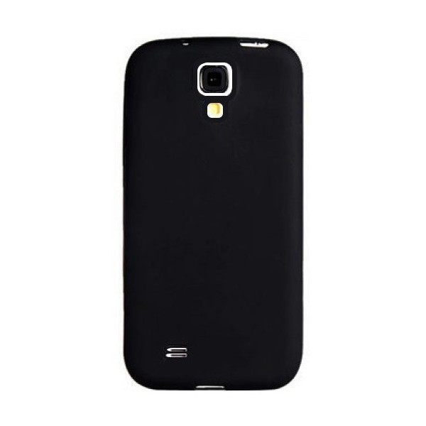 Plastikinis dėklas su kieto silikono rėmu - juodas (Galaxy S4)