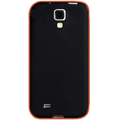 Juodas su kieto silikono rėmu plastikinis Samsung Galaxy S4 (i9500) dėklas / Priedai.lt