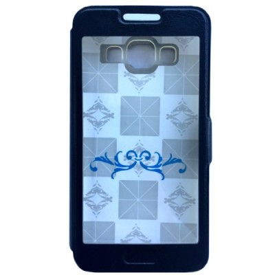 Fashion Samsung Galaxy A3 2015 (A300) juodas atverčiamas dėklas su langeliu / Priedai.lt