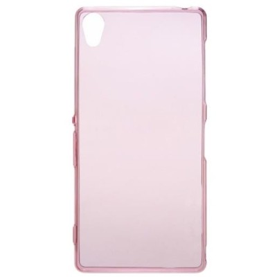 Sony Xperia Z3 skaidrus (permatomas) kieto silikono rožinis dėklas / Priedai.lt