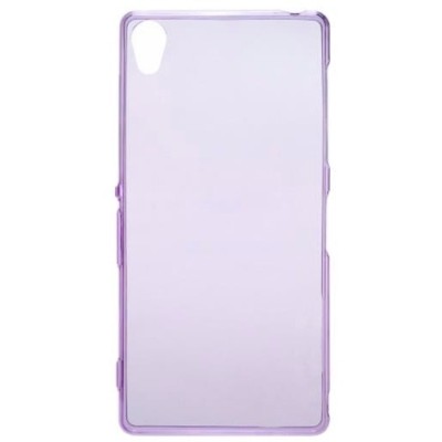 Sony Xperia Z3 skaidrus (permatomas) kieto silikono violetinis dėklas / Priedai.lt
