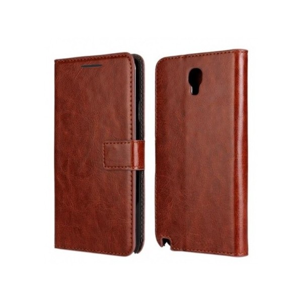 „Crazy Horse“ atverčiamas dėklas - rudas (Galaxy Note 3 Neo)