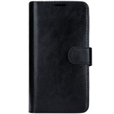 Samsung Galaxy Note Edge atvēramais melns ādas Retro maciņš / Vacins.lv