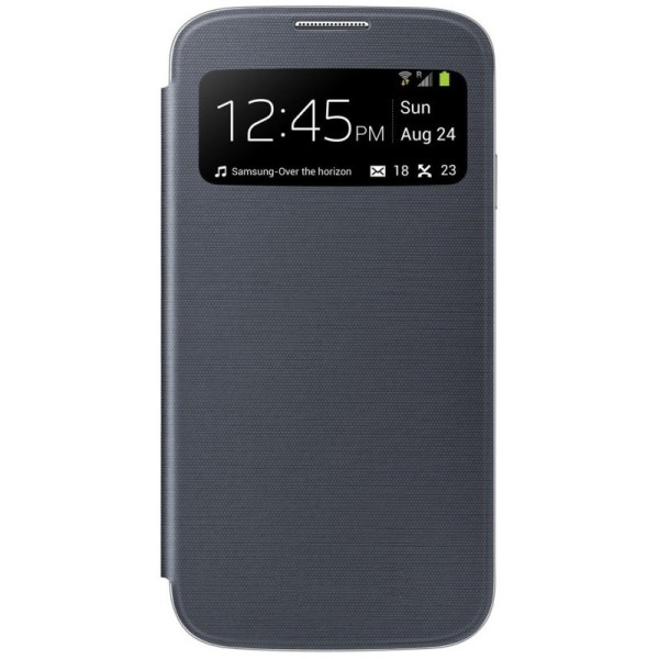 S View Cover atverčiamas dėklas - juodas (Galaxy S4)