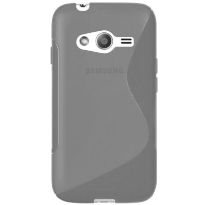 Samsung Galaxy Trend 2 G313 pilkas (permatomas) kieto silikono TPU dėklas - nugarėlė / Priedai.lt